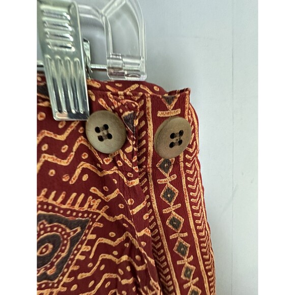 CHICO'S DESIGN Rayon Wrap Midi Skirt 2 Large Aztec Southwestern Print Rust - Picture 3 of 6